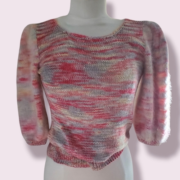 Alpaca Custom Puff Sleeve Sweater Pastel Colors  New - Picture 2 of 9